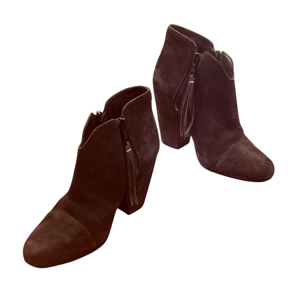 rag & bone Chocolate Brown Suede Leather 4.5”Heel Ankle Boots Size 38.5/8.5 $225